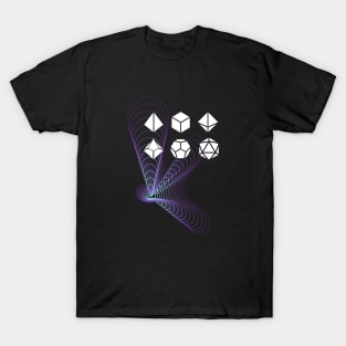 Cyberpunk Neon Polyhedral Dice TTRPG Gaming T-Shirt